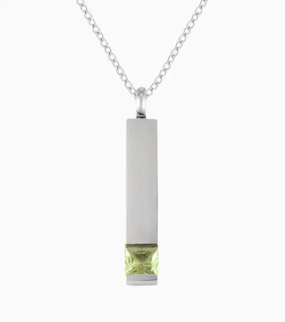 Birthstone Zircon Cremation Jewelry for Ashes, Urn Necklace, Stainless Steel Memorial Necklace to Hold the Ashes of Your Loved One for Pet or Human Ashes