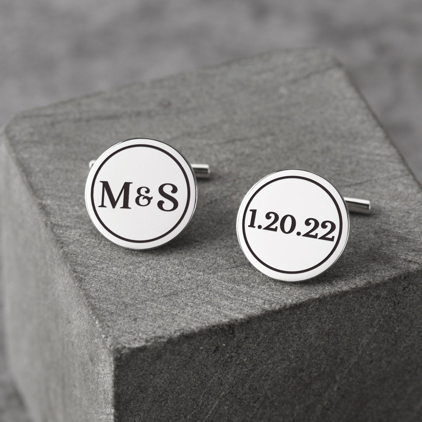 Personalized Initials Cufflinks Grooms Gift From Bride Wedding Keepsake Cufflinks Custom Engraved Cufflinks for Him